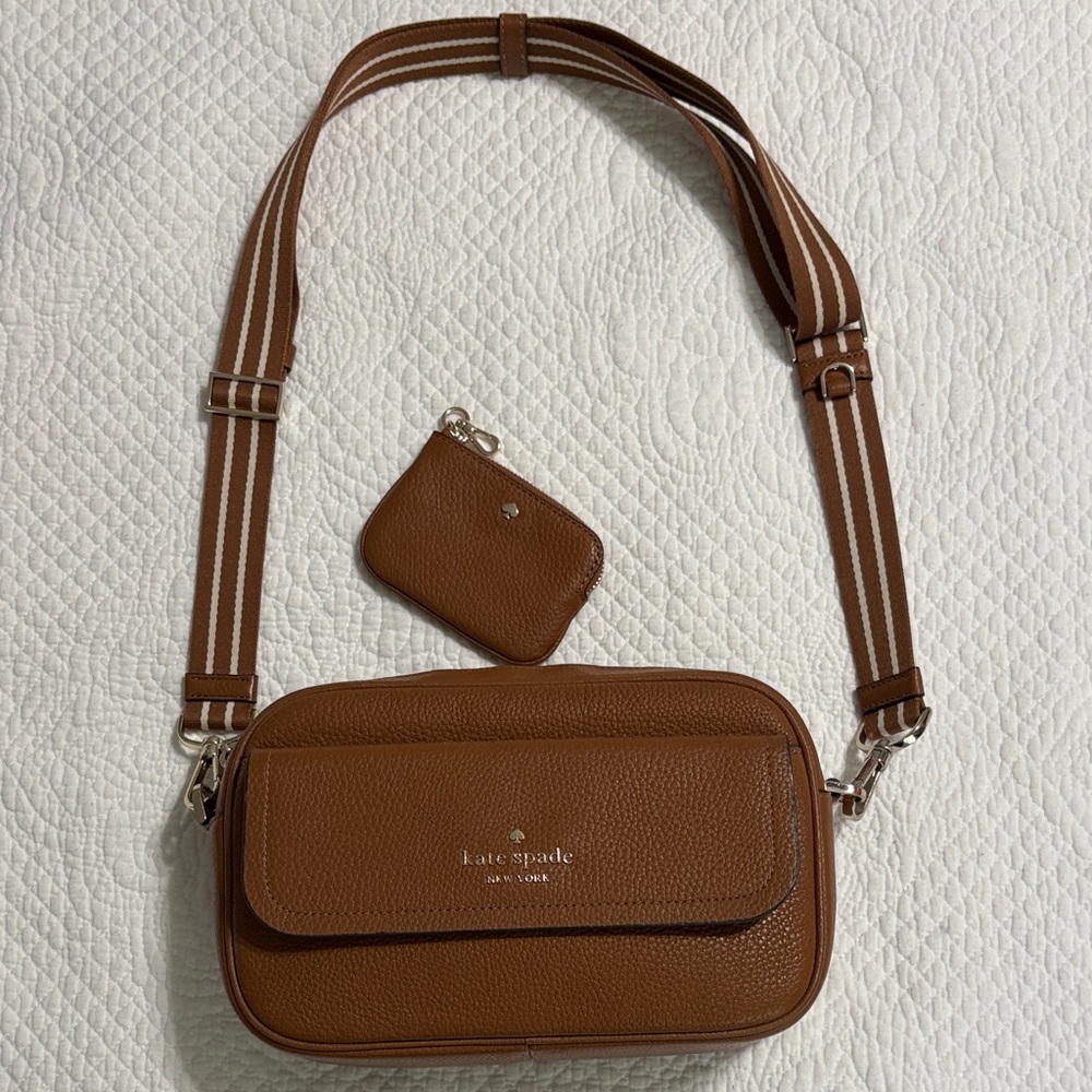 Kate Spade Tan Crossbody Bag with Coin Pouch